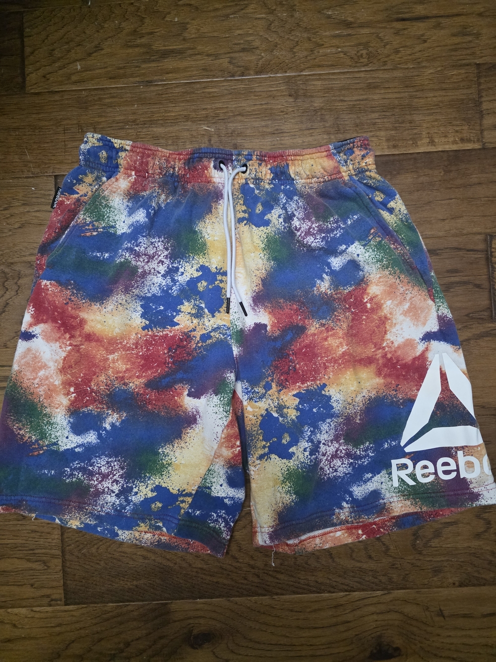 Reebok Men's sz xl Multicolor Athletic Sweat Shorts - Blue Red Yellow Green